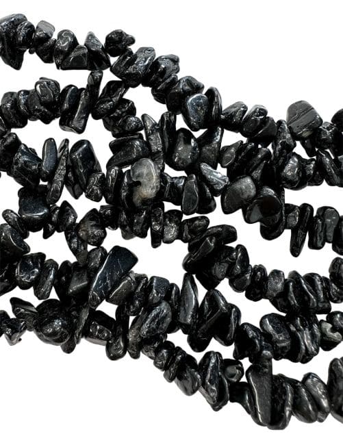 incenso ad Tormalina nera di Chips 3-8 mm su un filo di 80 cm