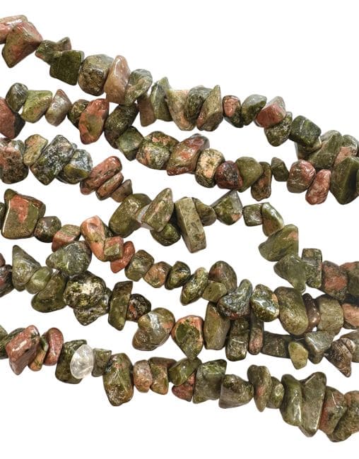 incenso ad Chip Unakite 3-8 mm su filo da 80 cm