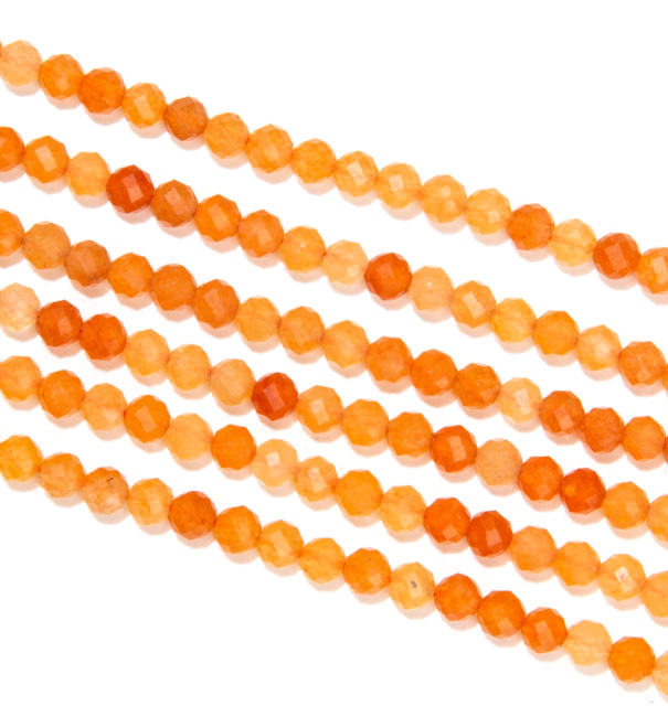 Avventurina arancione sfaccettata A Perline da 3 mm su filo da 40 cm