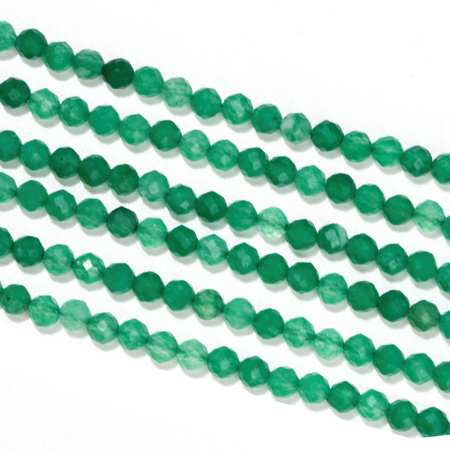 Avventurina verde sfaccettata A perline da 3 mm su filo da 40 cm