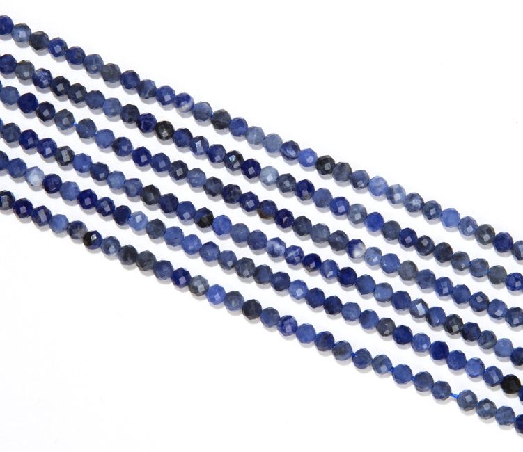 Sodalite sfaccettata AA perle da 3 mm su filo da 40 cm