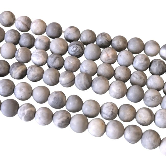 incenso ad Perline opache di diaspro Picasso da 4 mm su filo da 40 cm