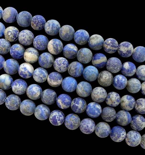 Perle opache di lapislazzuli da 8 mm su un filo da 40 cm