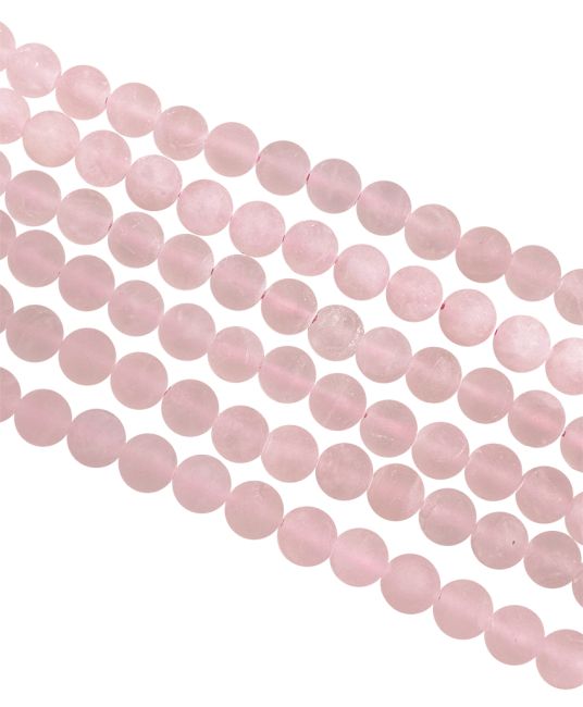 Quarzo rosa A perle opache 6mm su un filo di 40cm