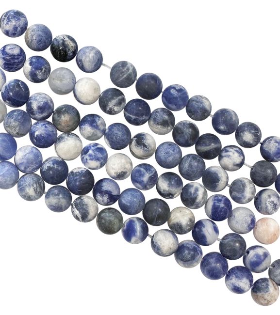 Perle di sodalite opache da 8 mm su un filo da 40 cm