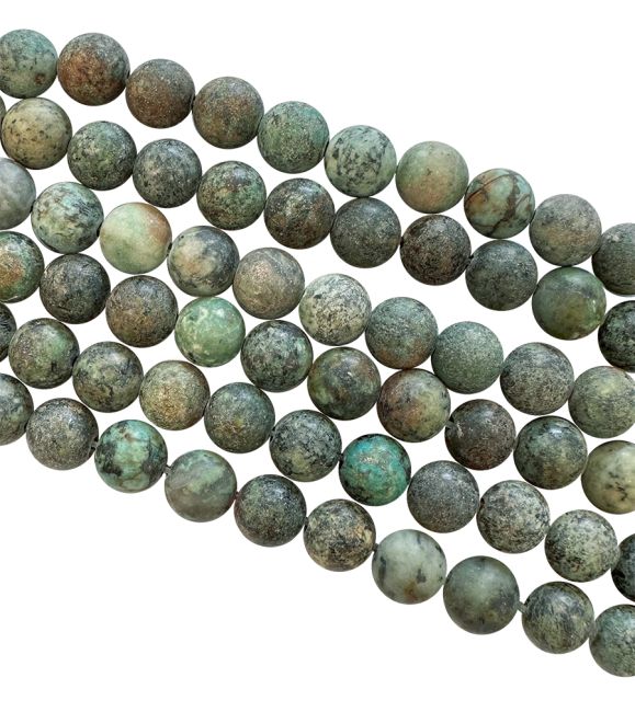 Turchese naturale dall'Africa perline opache da 6 mm su un filo da 40 cm