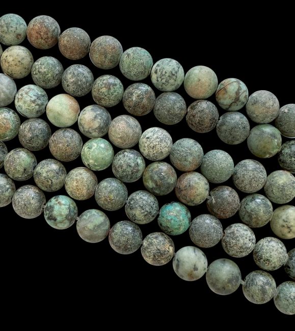 Turchese naturale dall'Africa perline opache da 8 mm su un filo da 40 cm