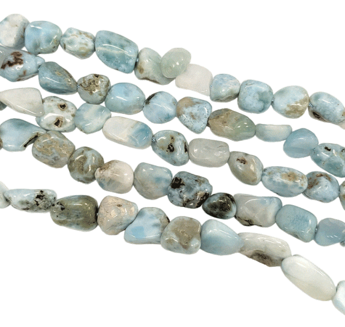 incenso ad Larimar A Pietre burattate su filo 5-8mm 40cm