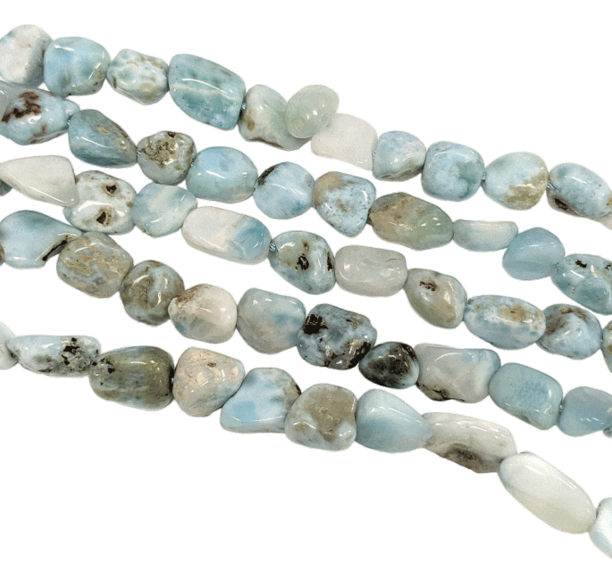 Larimar A Pietre burattate su filo 5-8mm 40cm