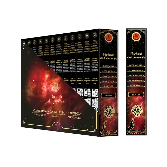 incenso ad Incenso Smudge Stick Parfum de Gemmes Sandalo e Corniola 20g