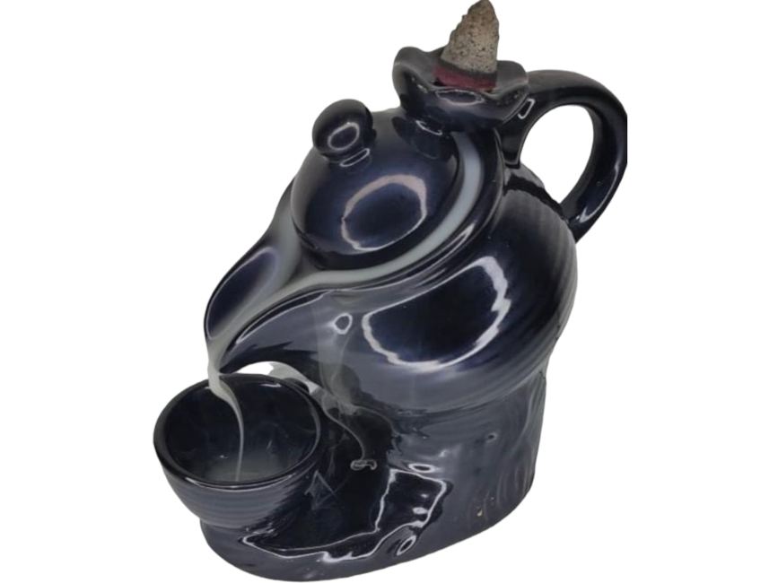 Porta incenso in vaso di ceramica a riflusso