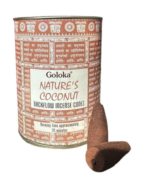 incenso ad Goloka Nature's Coni di riflusso al cocco 6 pezzi