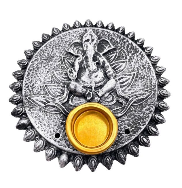 6 porta incenso Ganesh grigio 9 cm