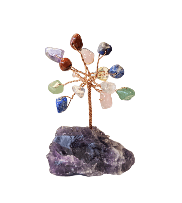 Albero della Vita 7 Chakra su Ametista Drusa 8 cm