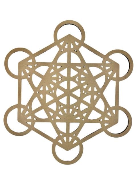 Targa in legno Cubo Metatron 20 cm