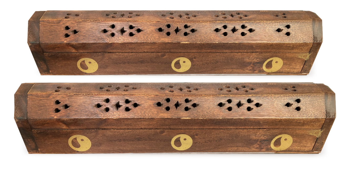Portaincenso in legno dorato Tao / Yin Yang 30cm - 2pz