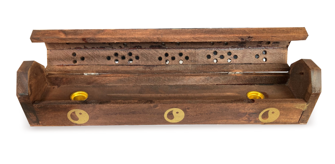 Portaincenso in legno dorato Tao / Yin Yang 30cm - 2pz