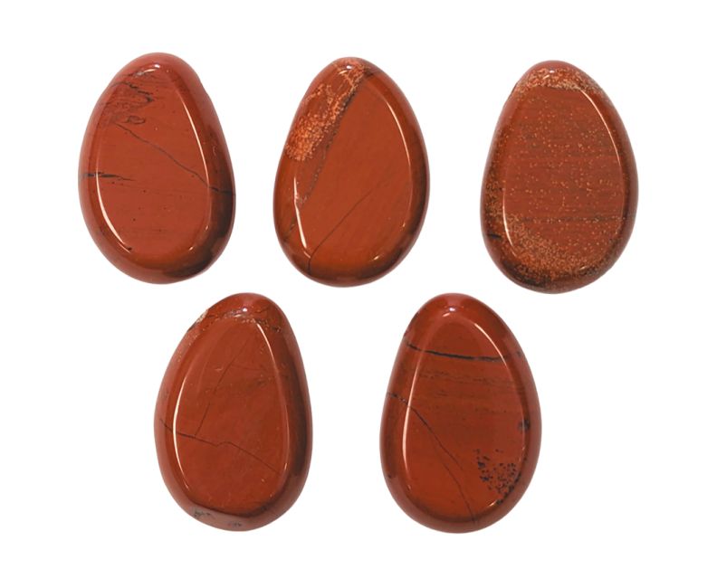 Ciondolo in pietra burattata traforata diaspro rosso AB 20-30 mm x 5