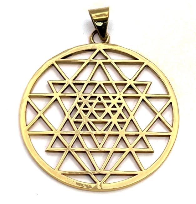 Ciondolo Mandala in bronzo Sri Yantra 4 cm