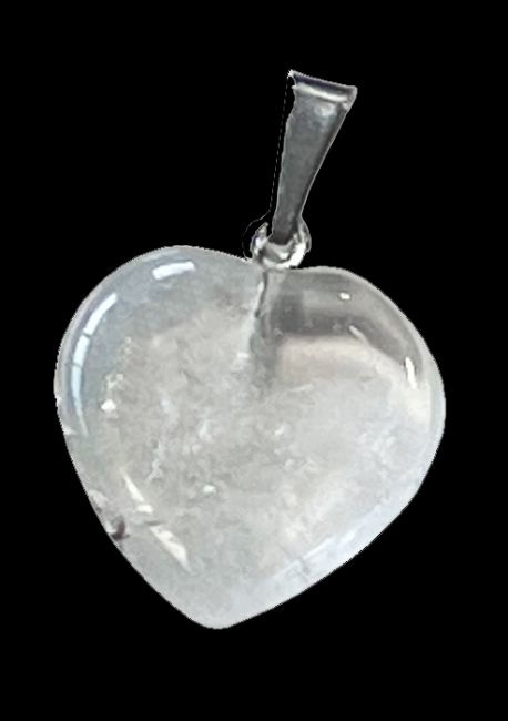 Ciondolo a cuore in cristallo di rocca dal Brasile 20 mm x10