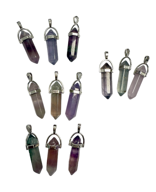 incenso ad Ciondolo in metallo Fluorite Point A 42mm x3|it