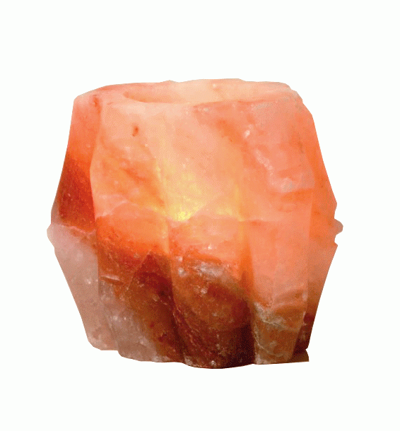 Portacandele in bambù con cristalli di sale naturale 0,5-0,7 kg