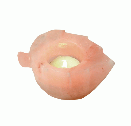 Portacandele in foglia di cristallo di sale naturale 400 g