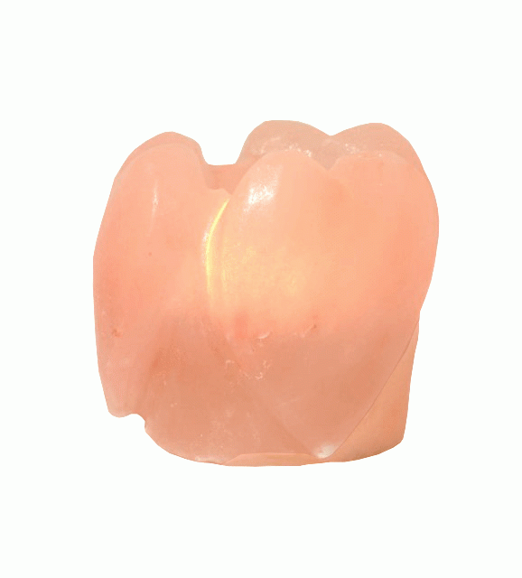 Portacandele in cristallo di sale naturale Tre cuori 700 g