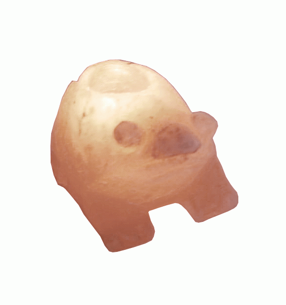 Portacandele a forma di rana in cristallo di sale naturale da 700 g