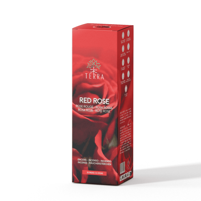 Incenso Terra Rose Rosso senza carbone 12gr