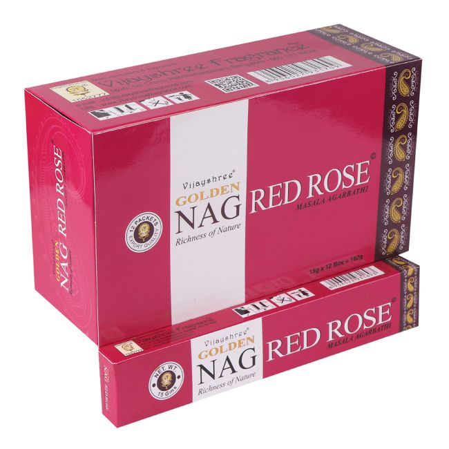 Incenso Vijayshree Golden Nag Rosa Rossa 15g