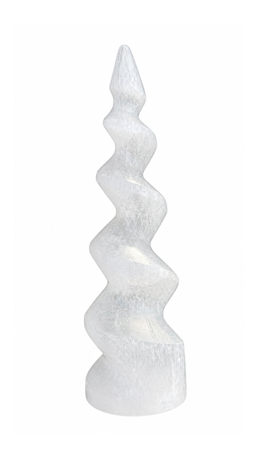 Torre a Spirale in Selenite 14cm 200g