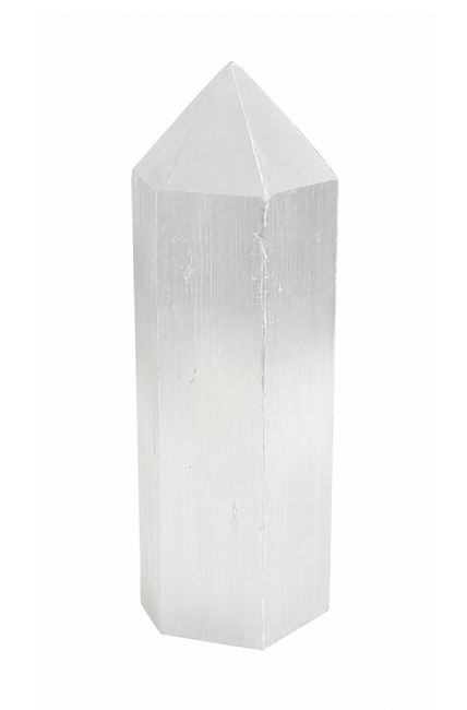 Torre Esagonale in Selenite 12cm 350g