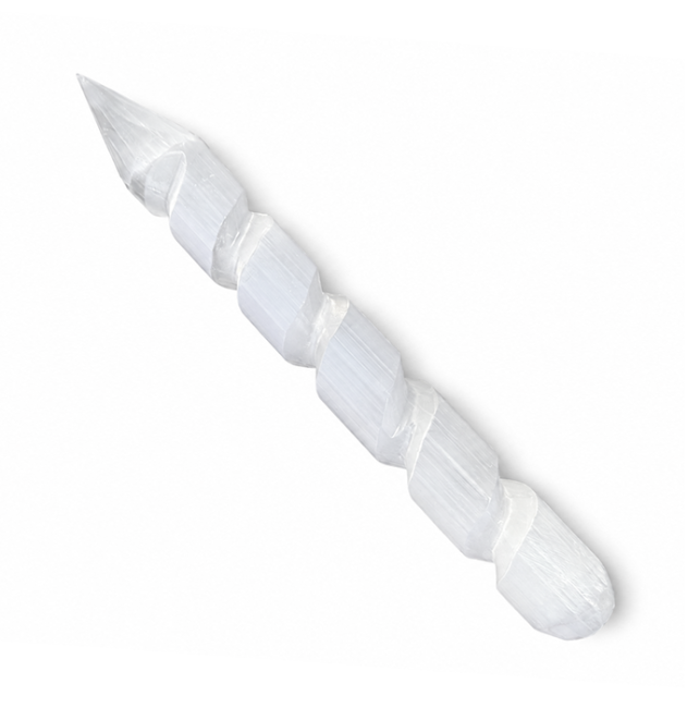 Bastone da Massaggio a Spirale in Selenite 15cm 70g
