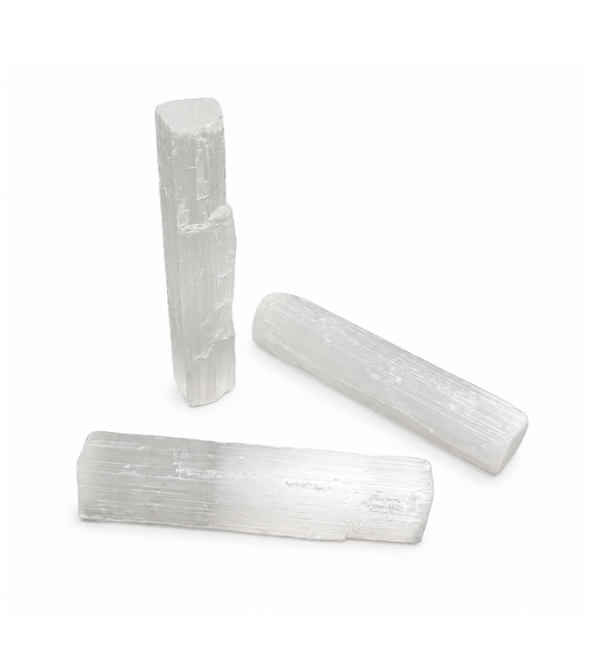 Bastoncini di Selenite Grezza x7 10cm 70g
