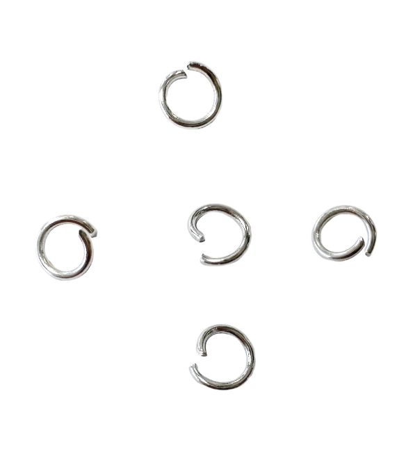 Anelli di salto aperti per gioielli in acciaio inossidabile argento 5mm x100