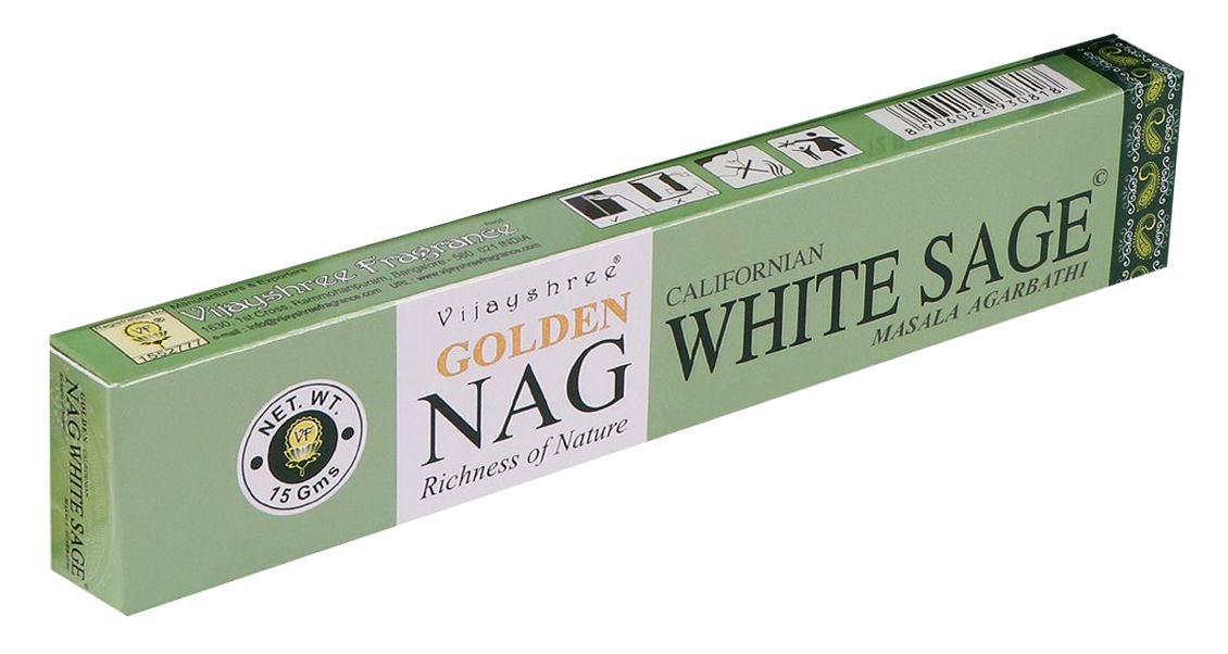 Vijayshree Golden Nag Incenso alla salvia bianca 15g