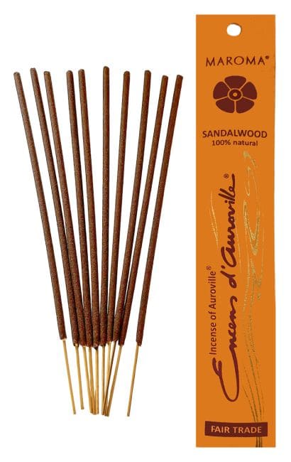 Incenso al legno di Sandalo Auroville 5x 10 bastoncini