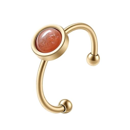 Anello Sunstone – Acciaio inossidabile placcato oro