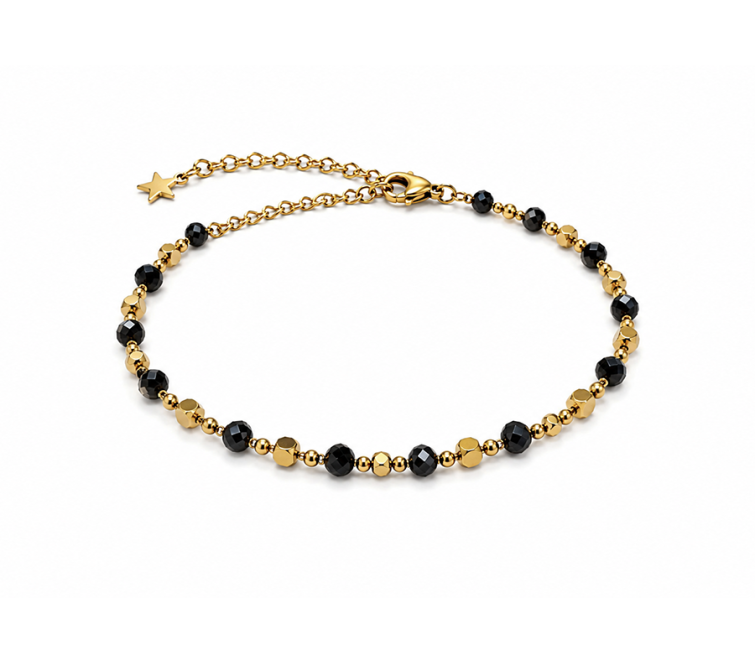 incenso ad Bracciale Energia in Spinello Nero A – Perle Dorate|it