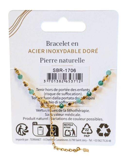 incenso ad Bracciale Energia in Avventurina Verde A – Perline Dorate|it