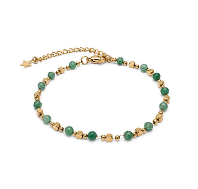incenso ad Bracciale Energia in Avventurina Verde A – Perline Dorate|it