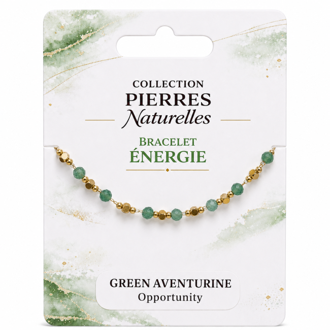 incenso ad Bracciale Energia in Avventurina Verde A – Perline Dorate|it