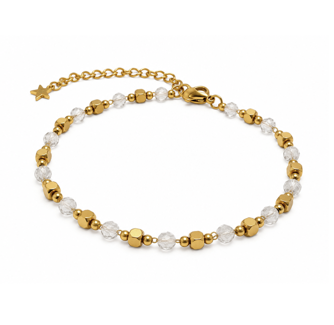 incenso ad Bracciale Energia in Cristallo di Rocca AA – Perline Dorate