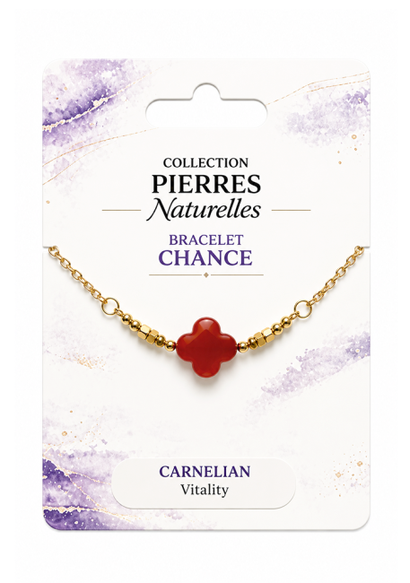 incenso ad Bracciale Portafortuna in Corniola A – Trifoglio|it