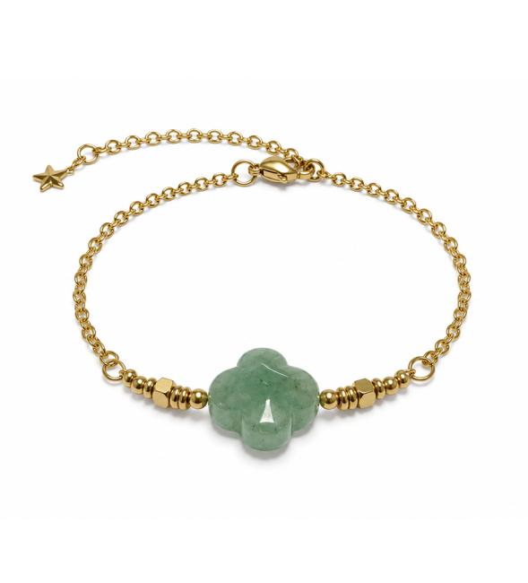incenso ad Bracciale Portafortuna in Avventurina Verde A – Trifoglio