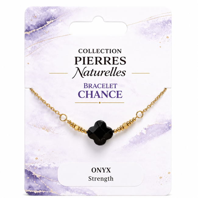 incenso ad Bracciale Portafortuna in Onice A – Trifoglio|it