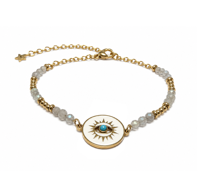 Bracciale di Protezione in Labradorite A – Occhio Protettore