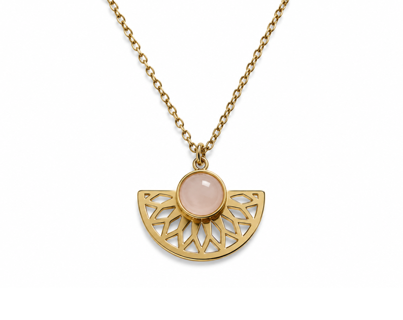 incenso ad Collana in Acciaio Inossidabile Dorato con Pendente Azteco in Lapislazzuli AA 6mm|it