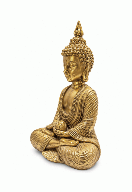 incenso ad Statua Buddha Meditazione Dorata in Resina 15 cm|it